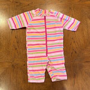 i play. Colorful Striped rash guard